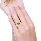 Vintage Style Round Simulated Cubic Zirconia Engagement Ring 925 Sterling Silver