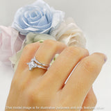Two Piece Kite Bridal Ring Cubic Zirconia 925 Sterling Silver