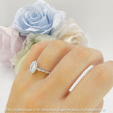 Art Deco Engagement Ring Halo Marquise Cubic Zirconia 925 Sterling Silver