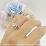 Round Engagement Ring Split Shank Cubic Zirconia 925 Sterling Silver