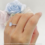 Art Deco Emerald Cut Solitaire Cubic Zirconia Wedding Ring 925 Sterling Silver