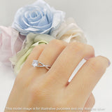 Solitaire Round Split Shank Ring Cubic Zirconia 925 Sterling Silver