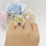 Art Deco Round Butterfly Ring Lab Alexandrite 925 Sterling Silver