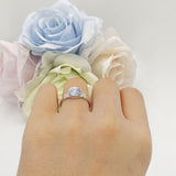 Art Deco Round Butterfly Ring Natural Moonstone 925 Sterling Silver