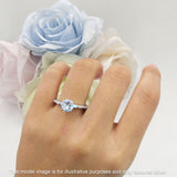 Petite Round Solitaire Ring Baguette Cubic Zirconia 925 Sterling