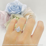 Round Cubic Zirconia V Midi Chevron Ring 925 Sterling Silver