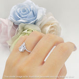 Round Cubic Zirconia V Midi Chevron Ring 925 Sterling Silver