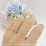 Full Eternity Stackable Band 2.6mm Tarquise Cubic Zirconia 925 Sterling Silver