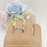 Full Eternity Stackable Band 2.6mm Tarquise Cubic Zirconia 925 Sterling Silver