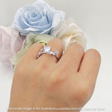 Heart Leaf Art Deco Promise Ring Cubic Zirconia 925 Sterling Silver