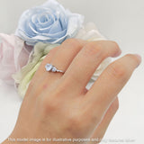 Three Stone Heart Promise Ring Cubic Zirconia 925 Sterling Silver