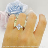 Marquise Split Shank Infinity Twisted Ring Cubic Zirconia 925 Sterling Silver