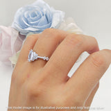 Marquise Halo Beaded Ring Cubic Zirconia 925 Sterling Silver