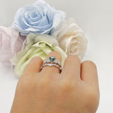 Two Piece Pear Teardrop Bridal Ring