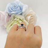 Two Piece Pear Teardrop Bridal Ring