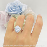 Heart Halo Cubic Zirconia Bridal Promise Ring 925 Sterling Silver