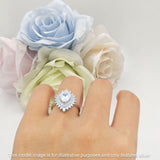 Heart Halo Cubic Zirconia Bridal Promise Ring 925 Sterling Silver