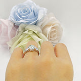 Two Piece Round Natural Green Moss Agate Vintage Style Bridal Engagement Ring 925 Sterling Silver