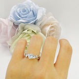 Budding Willow Solitaire Ring Round Cubic Zirconia 925 Sterling Silver