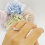 Budding Willow Solitaire Ring Round Cubic Zirconia 925 Sterling Silver
