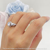 Art Deco Ring Sunflower Design Round Cubic Zirconia 925 Sterling Silver