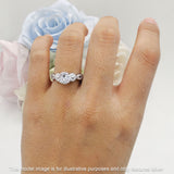 Vintage Style Sunflower Marquise Round Cubic Zirconia Ring 925 Sterling Silver
