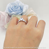Vintage Style Sunflower Marquise Round Cubic Zirconia Ring 925 Sterling Silver