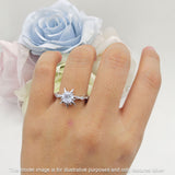 Sun Ring Round Cubic Zirconia 925 Sterling Silver