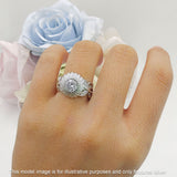 Sunflower Twisted Vine Leaf Engagement Ring Cubic Zirconia 925 Sterling Silver