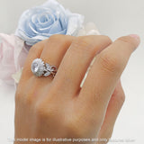 Sunflower Twisted Vine Leaf Engagement Ring Cubic Zirconia 925 Sterling Silver