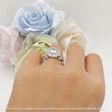 Sunflower Twisted Vine Leaf Engagement Ring Cubic Zirconia 925 Sterling Silver