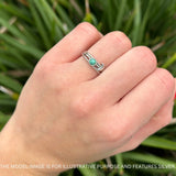 Crescent Moon Ring Round Turquoise Oxidized 925 Sterling Silver