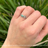 Crescent Moon Ring Round Turquoise Oxidized 925 Sterling Silver