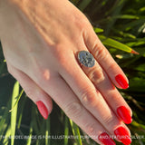 Oval Octopus Starfish Oxidized Ring 925 Sterling Silver