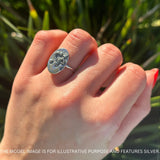Oval Octopus Starfish Oxidized Ring 925 Sterling Silver