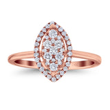 14K Gold 0.38ct Round 12.5mm G SI Promise Diamond Engagement Wedding Ring