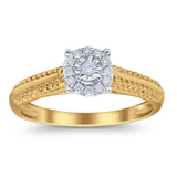 14K Gold 0.1ct Round 6.5mm G SI Diamond Solitaire Engagement Wedding Ring