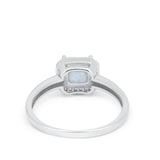 Halo Engagement Ring Simulated Cubic Zirconia 925 Sterling Silver