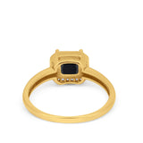 Halo Engagement Ring Simulated Cubic Zirconia 925 Sterling Silver