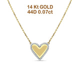 Heart Pendant Diamond Necklace 14K Gold 0.07ct