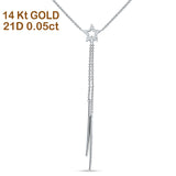 14K Gold Diamond Star Pendant Necklace 0.05 ct