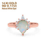 14K Gold 1.5ct Teardrop Art Deco Pear 9mmx6mm G SI Diamond Engagement Wedding Ring
