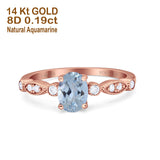 14K Gold 1.4ct Oval Vintage Style 8mmx6mm G SI Diamond Engagement Wedding Ring