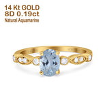 14K Gold 1.4ct Oval Vintage Style 8mmx6mm G SI Diamond Engagement Wedding Ring