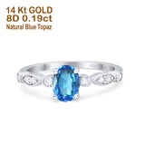 14K Gold 1.4ct Oval Vintage Style 8mmx6mm G SI Diamond Engagement Wedding Ring