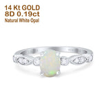 14K Gold 1.4ct Oval Vintage Style 8mmx6mm G SI Diamond Engagement Wedding Ring