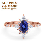 14K Gold 1.54ct Vintage Oval 8mmx6mm G SI Diamond Engagement Wedding Ring