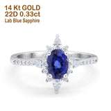 14K Gold 1.54ct Vintage Oval 8mmx6mm G SI Diamond Engagement Wedding Ring