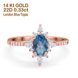 14K Gold 1.54ct Vintage Oval 8mmx6mm G SI Diamond Engagement Wedding Ring