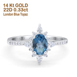 14K Gold 1.54ct Vintage Oval 8mmx6mm G SI Diamond Engagement Wedding Ring